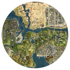 Map Illustration Grand Theft Auto Round Trivet