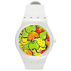 Fruit Food Wallpaper Round Plastic Sport Watch (m) by Dutashop