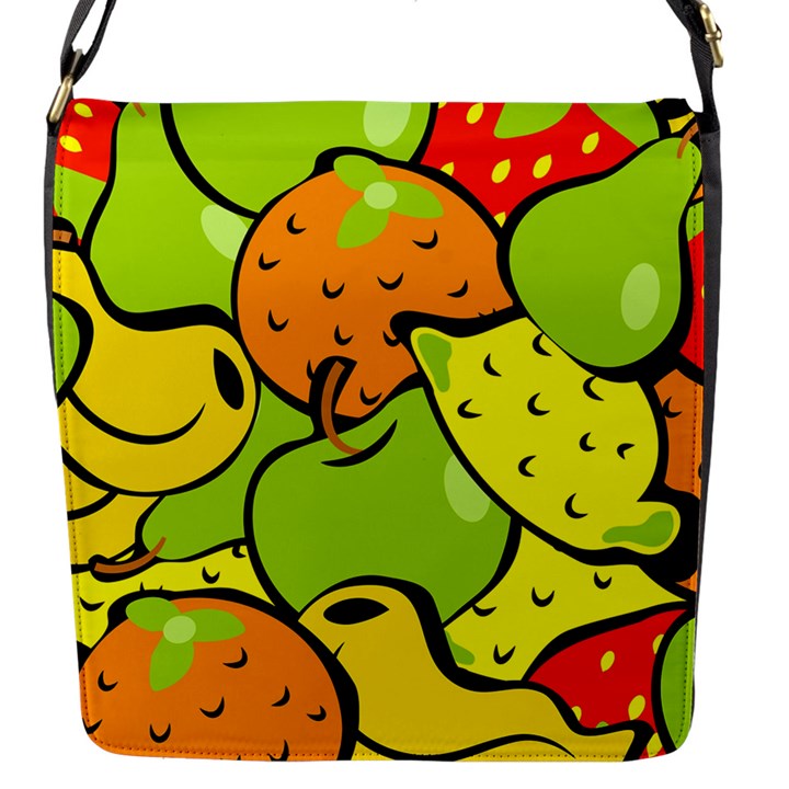 Fruit Food Wallpaper Flap Closure Messenger Bag (S)