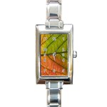 Leaf Autumn Fall Season Macro Rectangle Italian Charm Watch Front