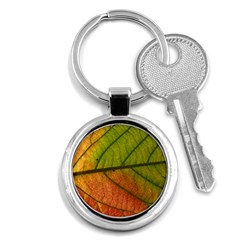 Leaf Autumn Fall Season Macro Key Chain (round) by Wegoenart