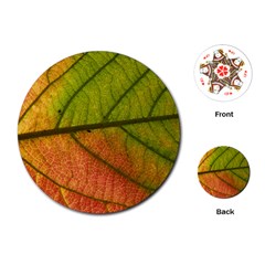 Leaf Autumn Fall Season Macro Playing Cards Single Design (round) by Wegoenart