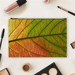 Leaf Autumn Fall Season Macro Cosmetic Bag (large) by Wegoenart