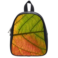 Leaf Autumn Fall Season Macro School Bag (small) by Wegoenart