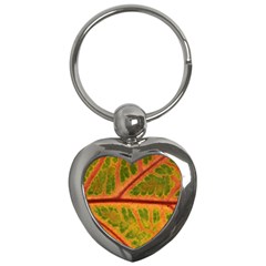 Leaf Veins Texture Autumn Fall Key Chain (heart) by Wegoenart