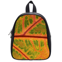 Leaf Veins Texture Autumn Fall School Bag (small) by Wegoenart