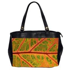 Leaf Veins Texture Autumn Fall Oversize Office Handbag (2 Sides) by Wegoenart