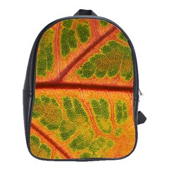 Leaf Veins Texture Autumn Fall School Bag (xl) by Wegoenart