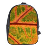 Leaf Veins Texture Autumn Fall School Bag (XL) Front