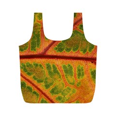 Leaf Veins Texture Autumn Fall Full Print Recycle Bag (m) by Wegoenart