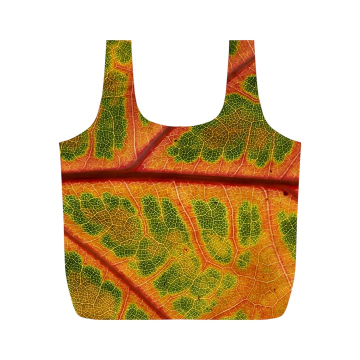 Leaf Veins Texture Autumn Fall Full Print Recycle Bag (M)