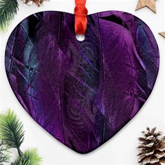 Feather Pattern Texture Form Ornament (heart) by Wegoenart