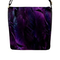 Feather Pattern Texture Form Flap Closure Messenger Bag (l) by Wegoenart