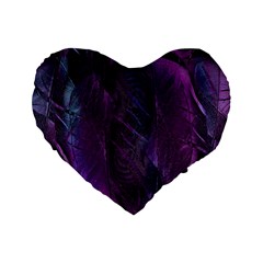 Feather Pattern Texture Form Standard 16  Premium Flano Heart Shape Cushions by Wegoenart