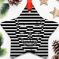 Striped-skull Demonic Skulls-stripe Ornament (star)