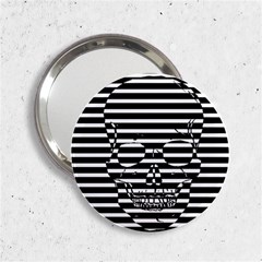 Striped-skull Demonic Skulls-stripe 2 25  Handbag Mirrors by Casemiro