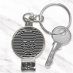 Striped-skull Demonic Skulls-stripe Nail Clippers Key Chain by Casemiro