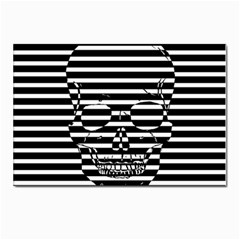 Striped-skull Demonic Skulls-stripe Postcards 5  X 7  (pkg Of 10) by Casemiro