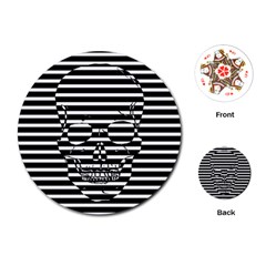 Striped-skull Demonic Skulls-stripe Playing Cards Single Design (round)