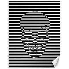 Striped-skull Demonic Skulls-stripe Canvas 12  X 16  by Casemiro