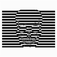 Striped-skull Demonic Skulls-stripe Large Glasses Cloth (2 Sides) by Casemiro