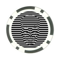 Striped-skull Demonic Skulls-stripe Poker Chip Card Guard by Casemiro