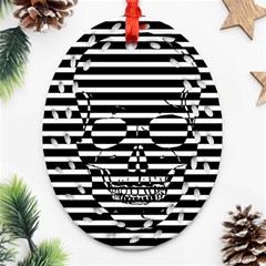 Striped-skull Demonic Skulls-stripe Ornament (oval Filigree)