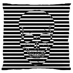 Striped-skull Demonic Skulls-stripe Standard Flano Cushion Case (one Side) by Casemiro