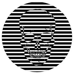 Striped-skull Demonic Skulls-stripe Round Trivet by Casemiro