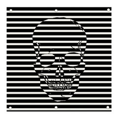 Striped-skull Demonic Skulls-stripe Banner And Sign 3  X 3  by Casemiro