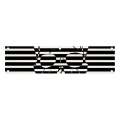 Striped-skull Demonic Skulls-stripe Banner And Sign 4  X 1  by Casemiro