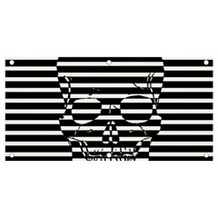 Striped-skull Demonic Skulls-stripe Banner And Sign 4  X 2  by Casemiro