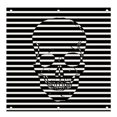 Striped-skull Demonic Skulls-stripe Banner And Sign 4  X 4  by Casemiro