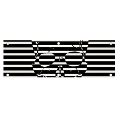 Striped-skull Demonic Skulls-stripe Banner And Sign 6  X 2  by Casemiro