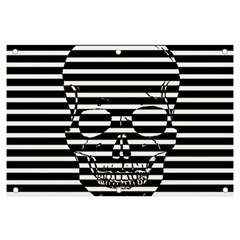 Striped-skull Demonic Skulls-stripe Banner And Sign 6  X 4  by Casemiro