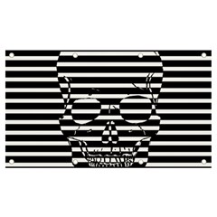 Striped-skull Demonic Skulls-stripe Banner And Sign 7  X 4  by Casemiro