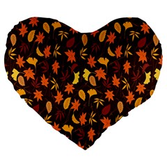 Thanksgiving Large 19  Premium Flano Heart Shape Cushions by nateshop