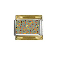 Thanksgiving-001 Gold Trim Italian Charm (9mm)