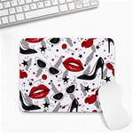 Red Lips Black Heels Pattern Small Mousepad Front