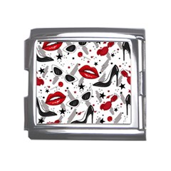 Red Lips Black Heels Pattern Mega Link Italian Charm (18mm) by Jancukart