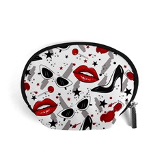 Red Lips Black Heels Pattern Accessory Pouch (small) by Jancukart