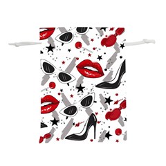 Red Lips Black Heels Pattern Lightweight Drawstring Pouch (l) by Jancukart