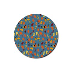 Thanksgiving-005 Rubber Round Coaster (4 Pack) by nateshop