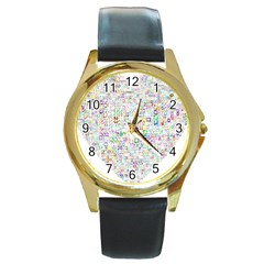 Calendar Round Gold Metal Watch by nateshop