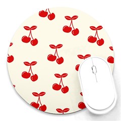 Cherries Round Mousepad by nateshop