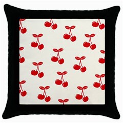 Cherries Throw Pillow Case (black) by nateshop