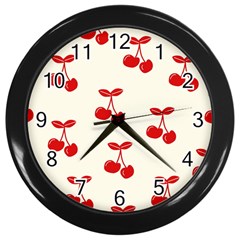 Cherries Wall Clock (black) by nateshop