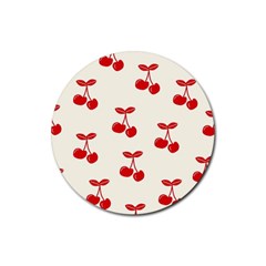 Cherries Rubber Coaster (round) by nateshop