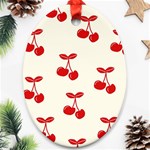 Cherries Oval Ornament (Two Sides) Front