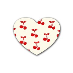 Cherries Rubber Coaster (heart) by nateshop